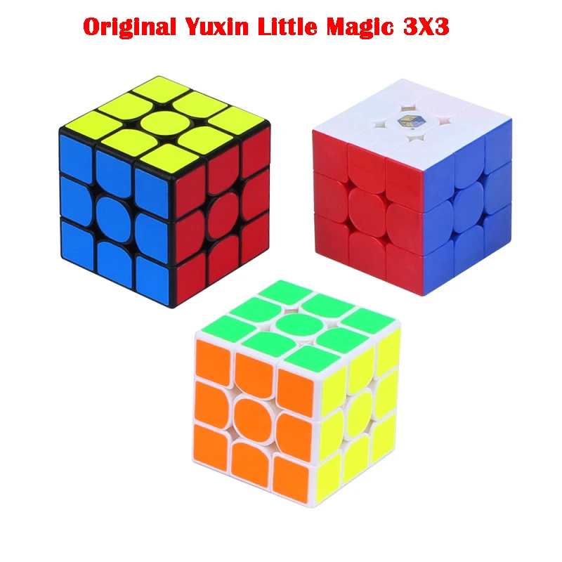 Маленькие Волшебные кубики Yuxin 3x3 черные без наклеек 3x3x3 кубик магии 3 слоя