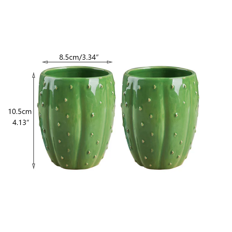 MIDOSHARK Творческий зеленая в форме кактуса Детская кружка для молока 300 мл | Дом и