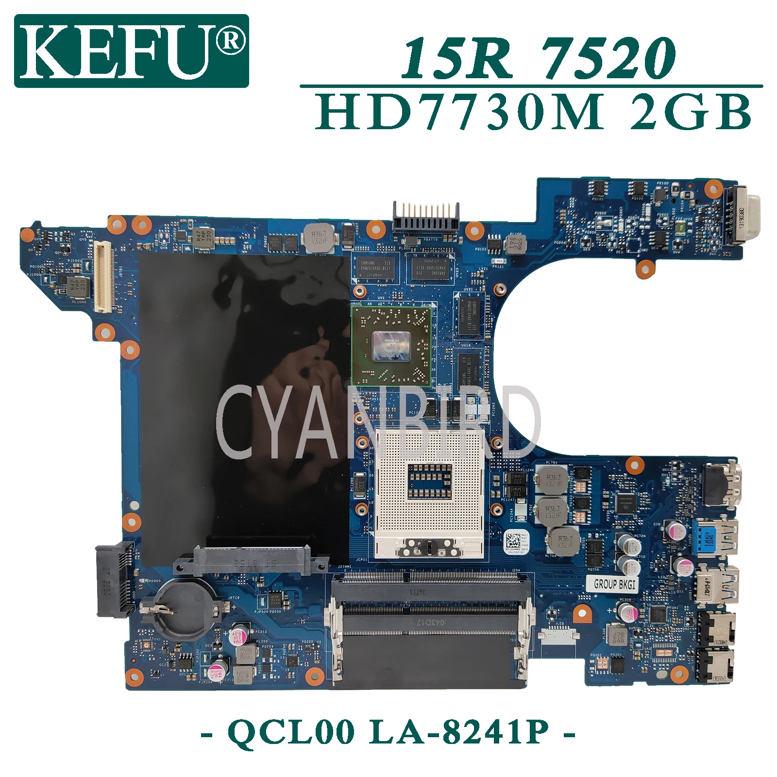 KEFU LA-8241P оригинальная материнская плата для ноутбука Dell Inspiron 15R-7520 5520 с HD7730M-2GB |