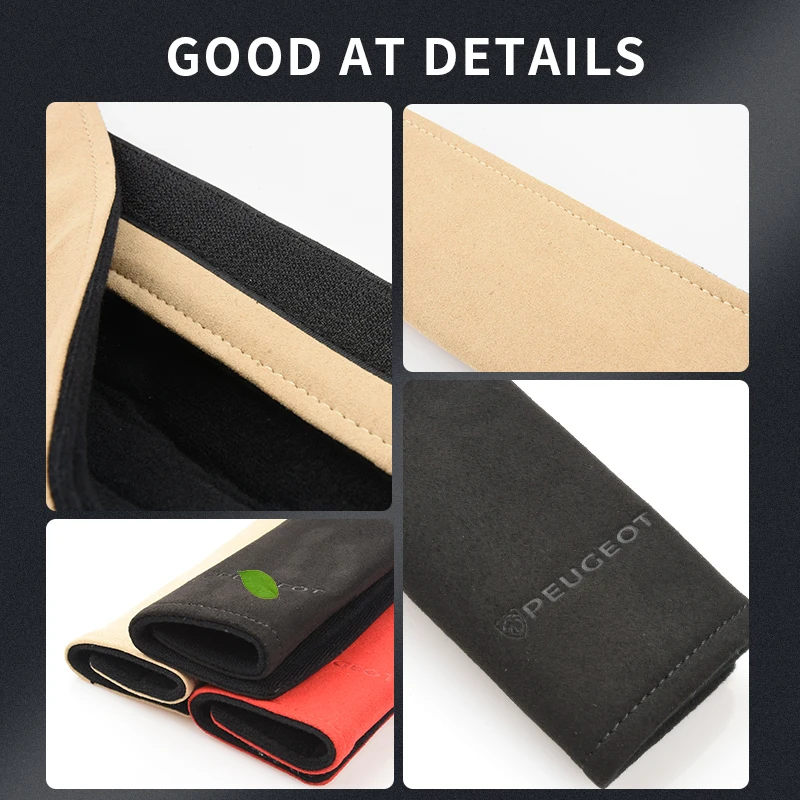 

Car Seat Belt Shoulder Pads Suede Protective Cover for Peugeot 207 208 307 308 407 807 306 107 607 408 206 406 508 301 2008 3008
