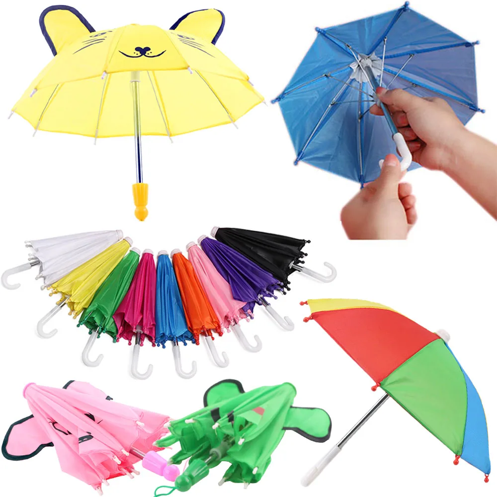 Doll Accessories,Solid Color/Striped Umbrella Bunny Ears For