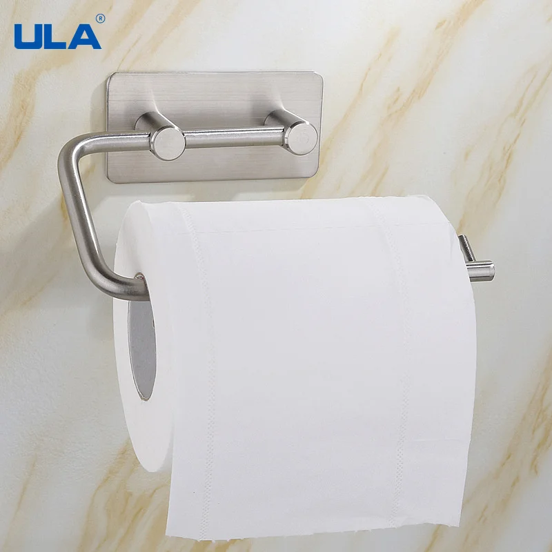 

ULA Free Drill Tissue Holder Stainless Steel Toilet Paper Holder Bathroom Hardware WC Accessories Toilet Paper Rolls Dispenser