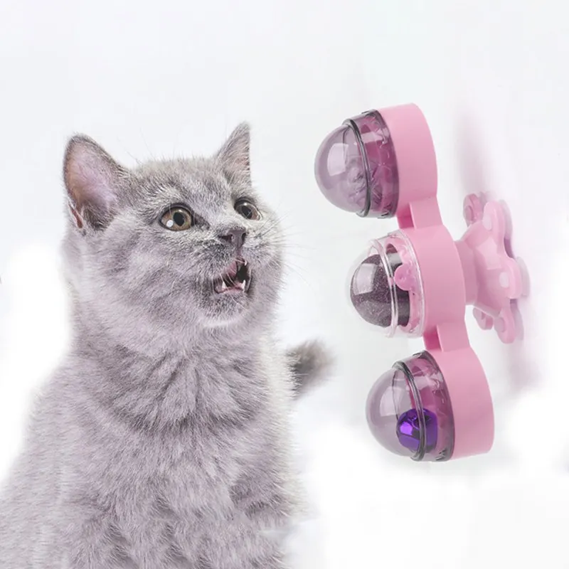 

Pet Cat Toy Windmill Toy Turntable Teasing Interactive Cat Dog Toys Interactive With Catnip Cats Scratching Tickle Pet Ball Toys