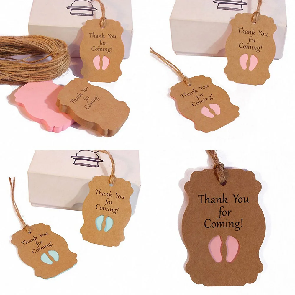 50 шт. спасибо за Ваш приход бумажные подарки бирки этикетки детский душ День