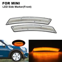 2pcs clear amber front led car side marker lamp light for mini r56 lci r55 clubman r57 cabrio r58 coupe r59 roadster r60 r61