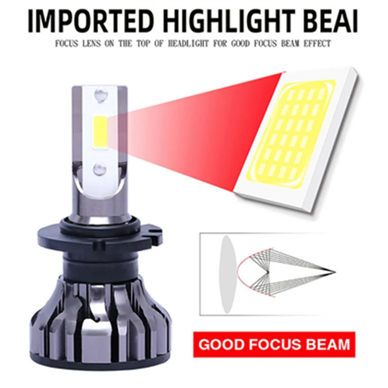 2 шт. Автомобильные светодиодные лампы 6500 К 70 Вт|Передние LED-фары для авто| |