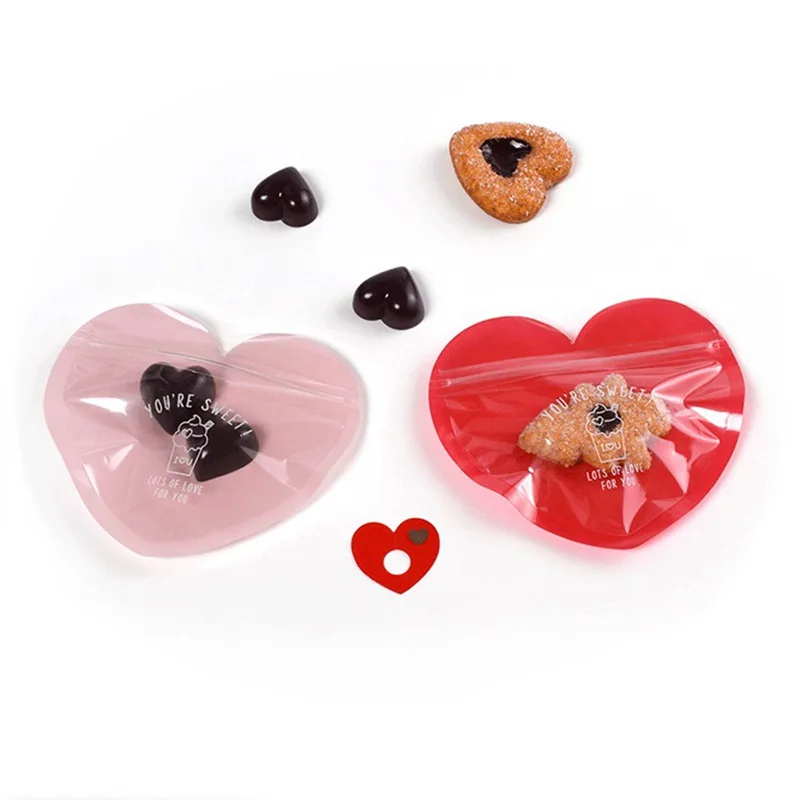 

Heart Clear Bags Cookie Dessert Packaging Candy Bags Biscuits Snack Baking Package Pouch Supplies