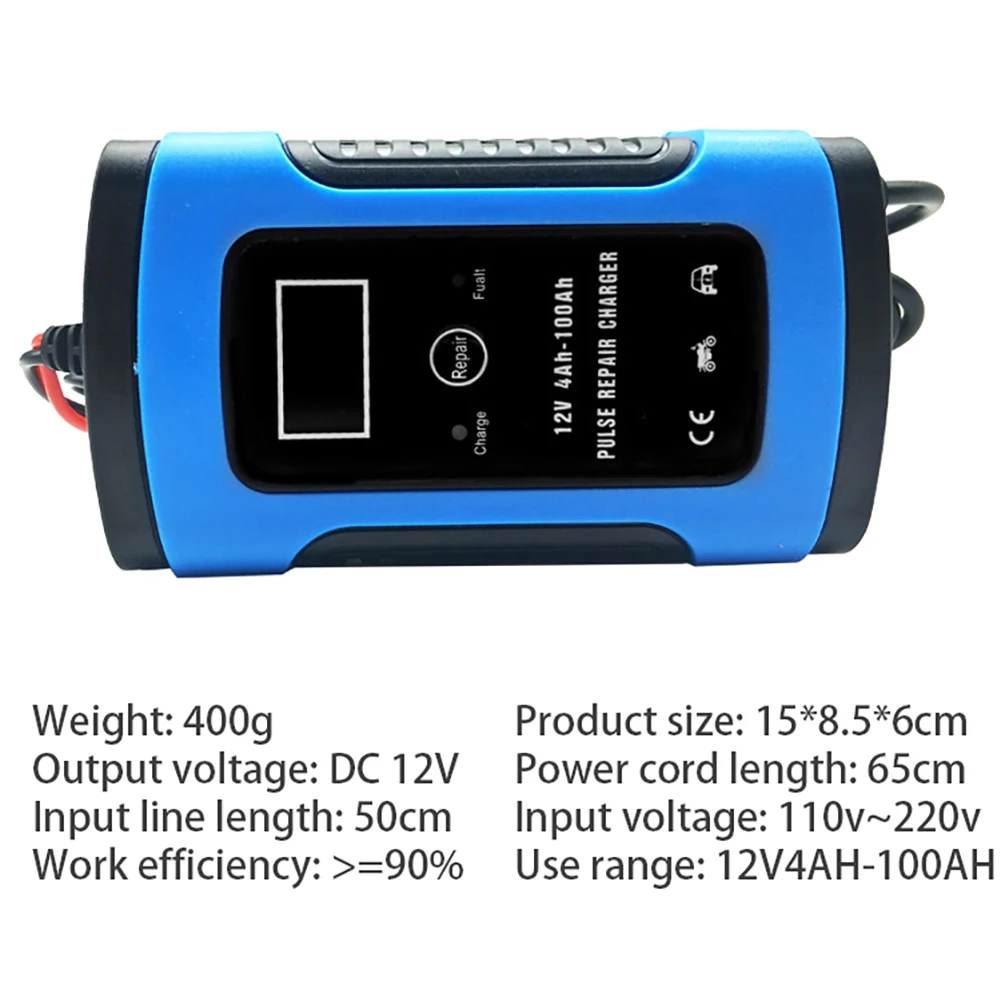 12V 6A Pulse Repair Charger with LCD Display Motorcycle & Car Battery Wet Dry Lead Acid Battery-chargers | Электроника