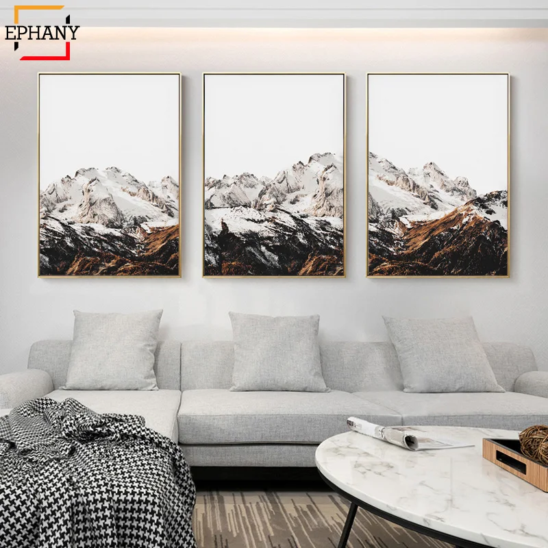 Плакат в скандинавском стиле с принтом горной природы современный