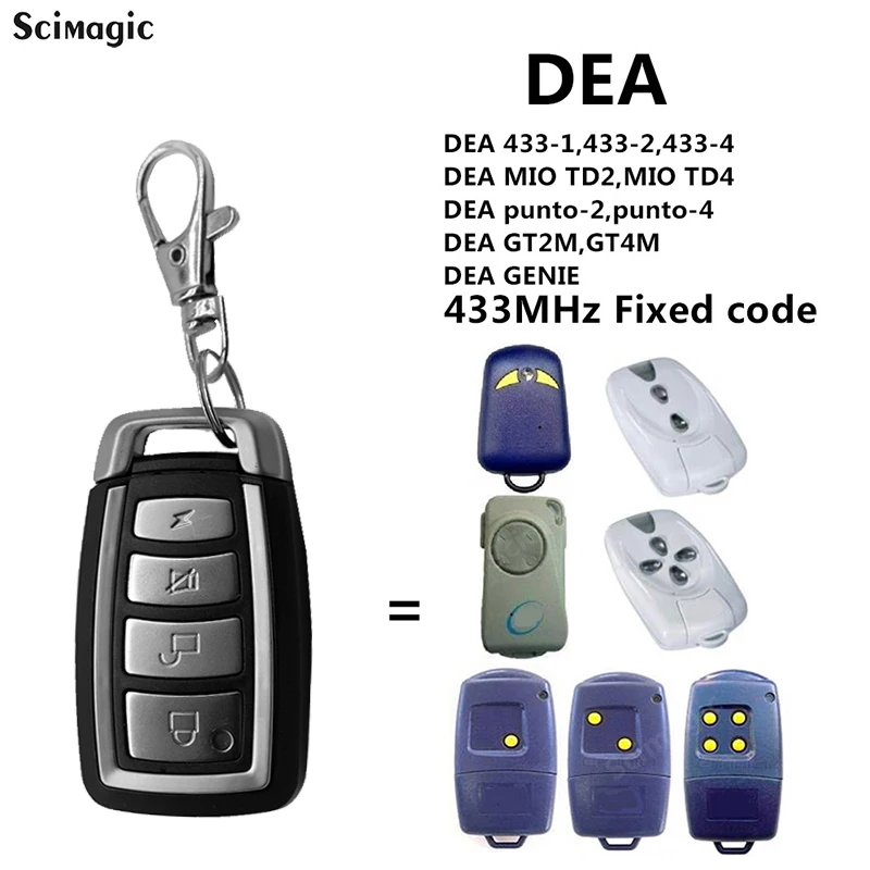 

Remote Control Garage Door DEA MIO TD2 TD4 GT2M GT4M Punto-2 Punto-4 433-1 433-2 433-4 433mhz 433.92 Fixed Code Gate Opener