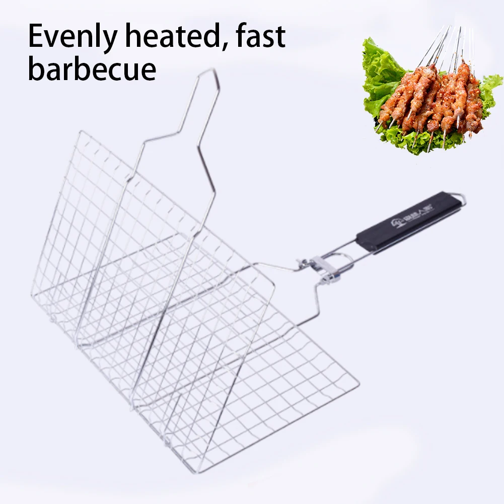 

BBQ Grill Barbecue Accessories Tools For Home Park Iron Grilling Basket Portable Stainless Steel BBQ Grill Folding BBQ Grill