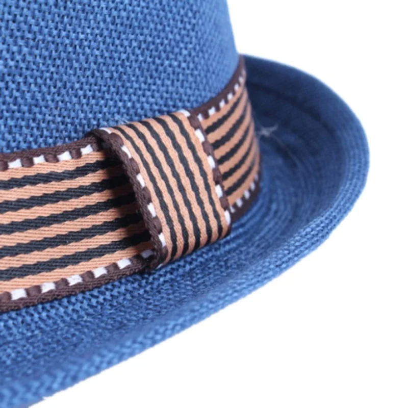 Детская соломенная шляпа для мальчиков и девочек модная от солнца в европейском