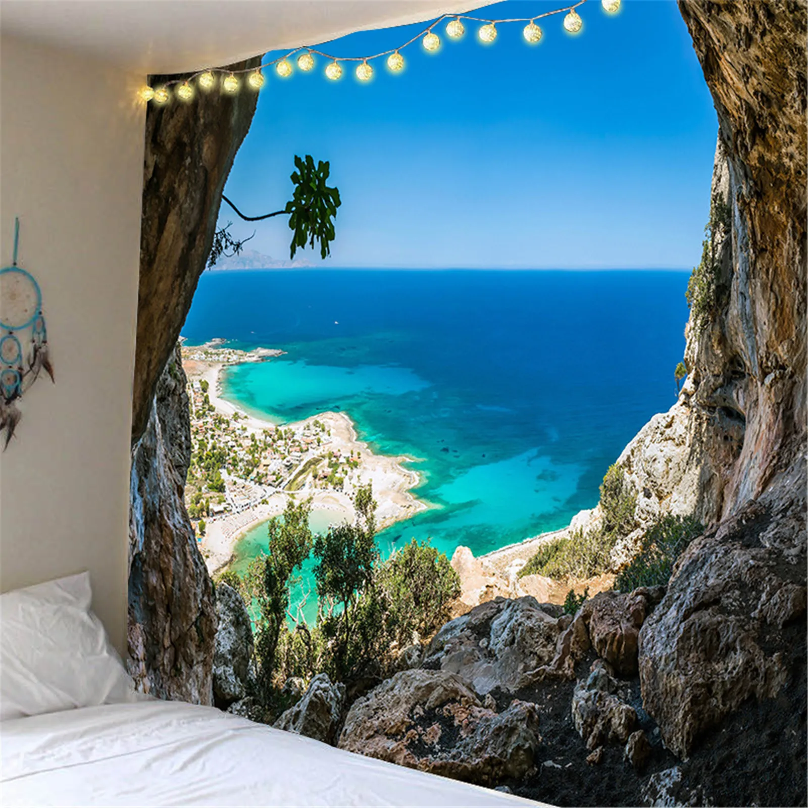 

Tapestry Seaside Brige Scenery Wall Hanging Hippie Wall Hanging Bohemian Wall Tapestries Mandala Wall Decor Dorm Room Yoga Mat