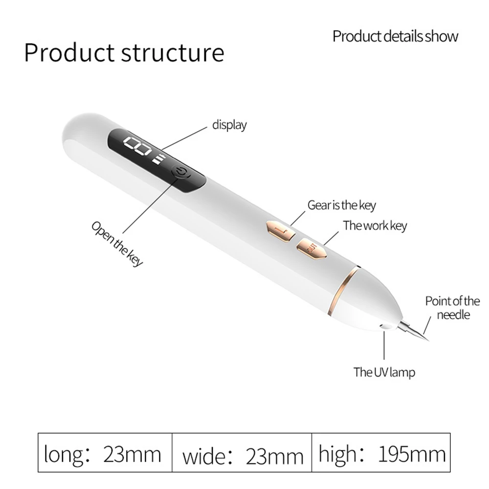9 уровня ЖК-дисплей плазмы Pen средства ухода за кожей лазерный прибор для