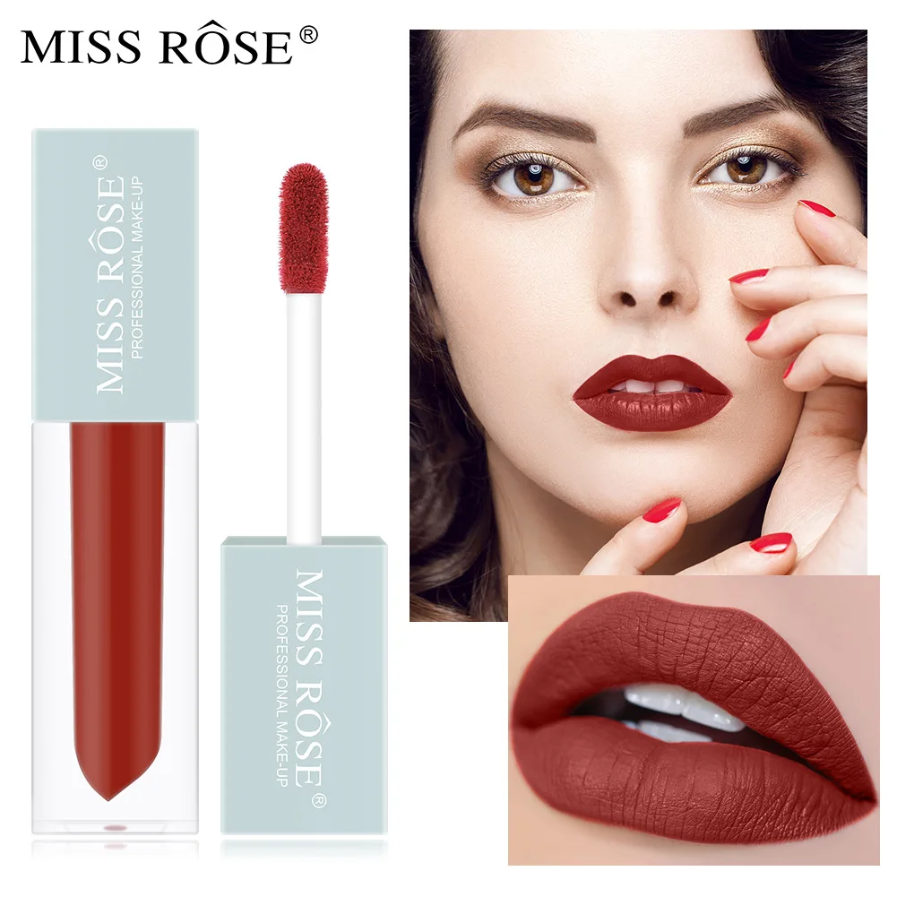 MiSS ROSE Lipstick Kit Matte Fog Surface Velvet Glaze Waterproof Non-Marking  Lip Gloss Wholesale Makeup Cosmetic Gift for Girl