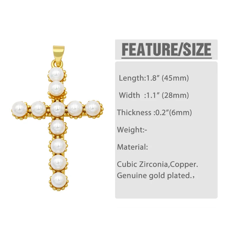 OCESRIO DIY Радужный маленький жемчужный крест Подвеска для женщин ювелирные изделия