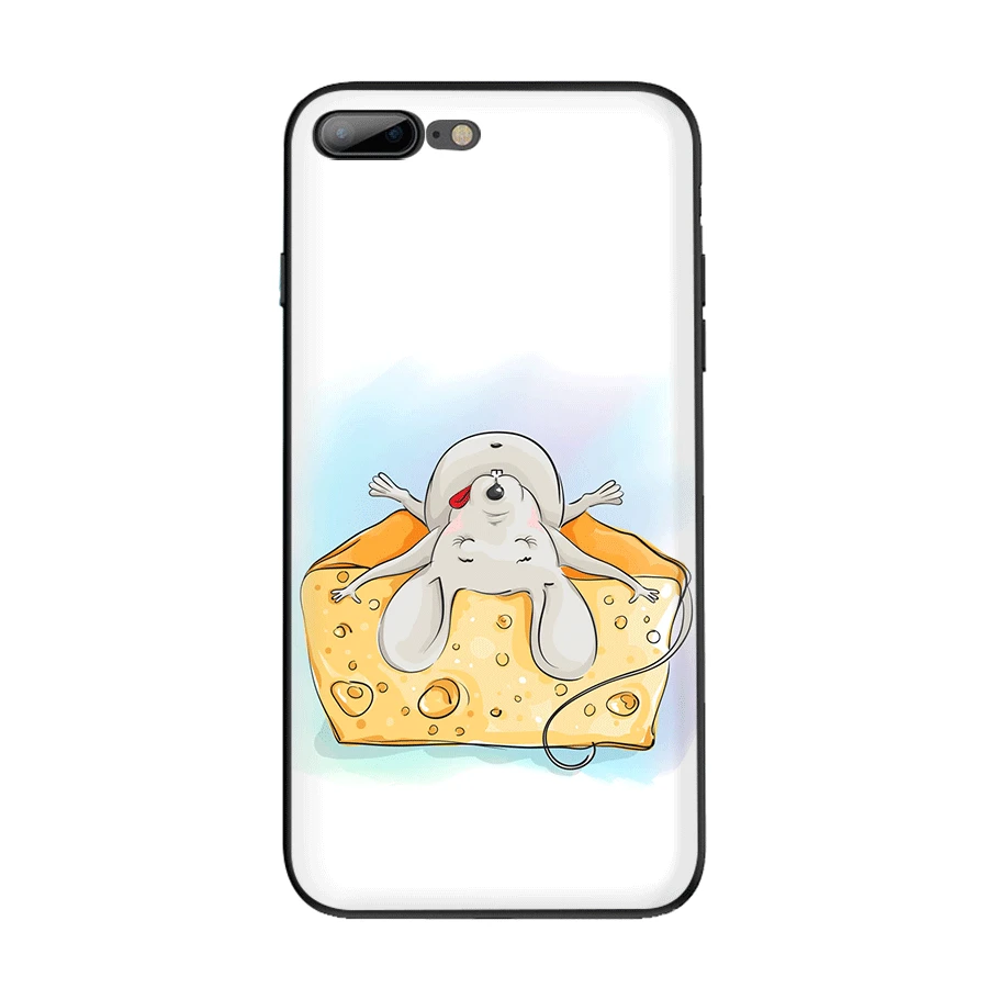 B9 Чехол для мобильного телефона из ТПУ для iPhone 11 Pro XR X XS Max iPhone 7 8 6 6s Plus 5 5S SE, чехол с милой мультяшной мышкой с сыром - Цвет: B9