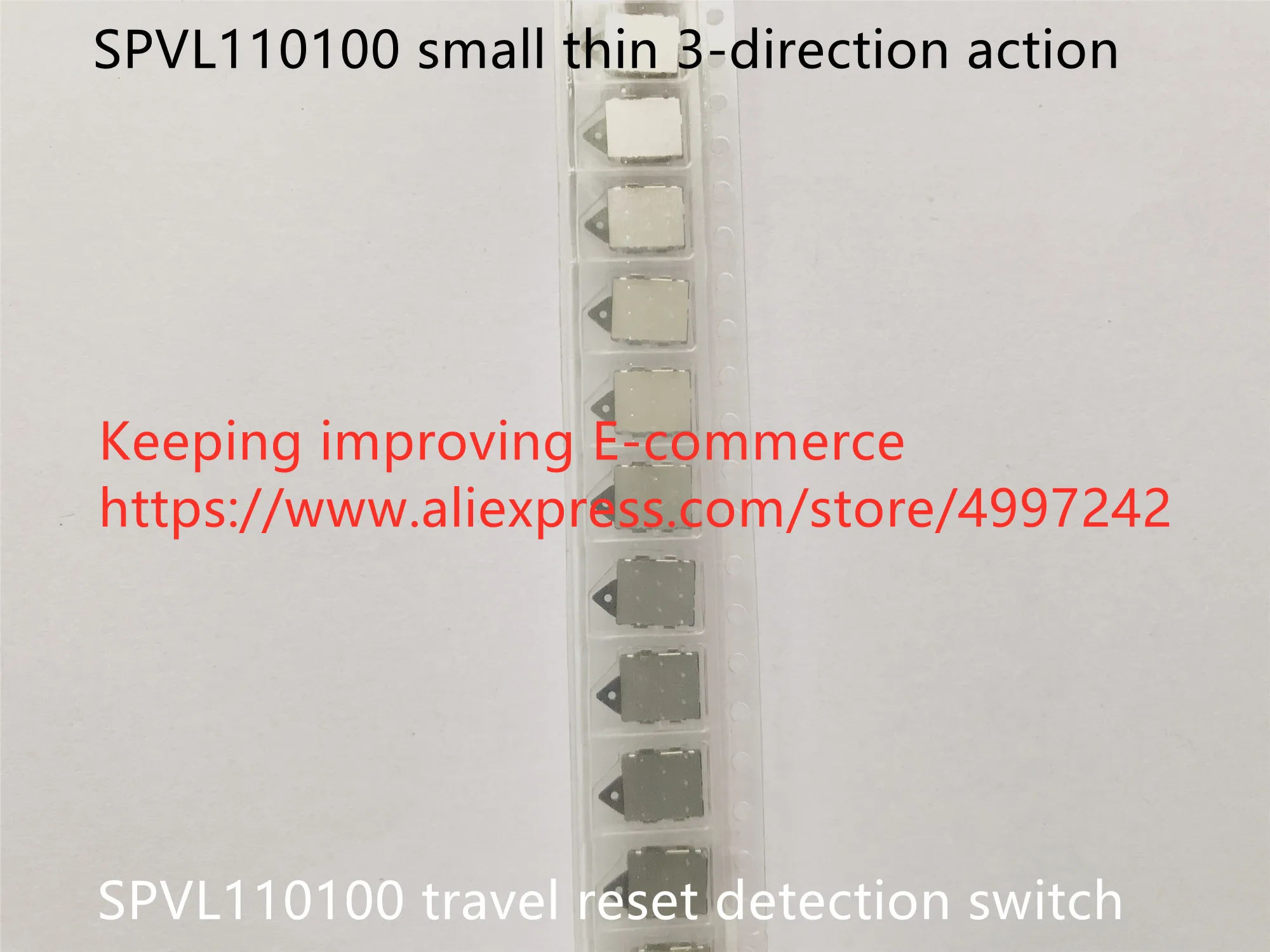 

Original new 100% SPVL110100 small thin 3-direction action travel reset detection switch SMD