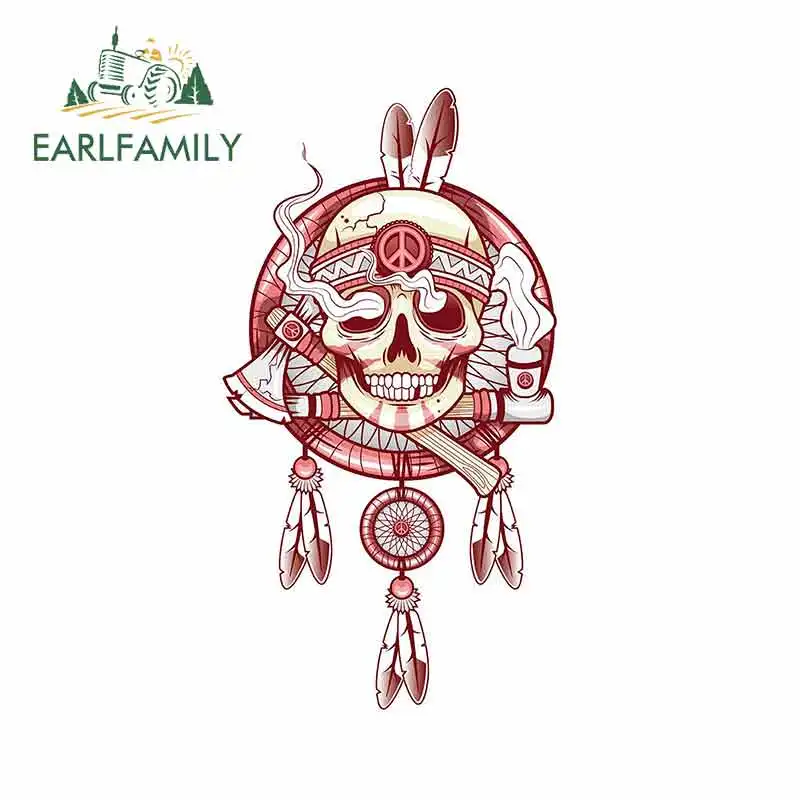 EARLFAMILY 13 см x 6 9 для Ловца снов череп автомобильная дверь отличная наклейка