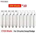 10 шт.лот  04 CY24 лезвие автомобильного ключа, металлический пустой откидной дистанционный ключ KD, неразрезанное лезвие типа #04 для Chrysler 300C для Jeep для Dodge