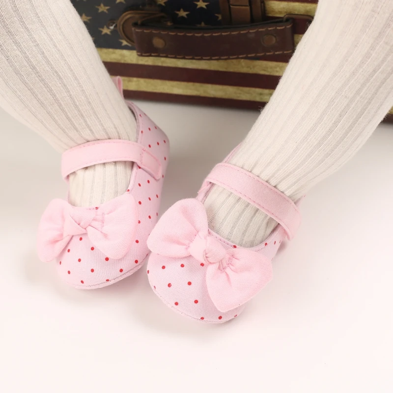 

Infant Newborn Baby Girls Spring Summer Autumn Flats Lovely Bowknot Anti-Slip Sneakers Soft Sole Princess Dress Shoes 0-18M