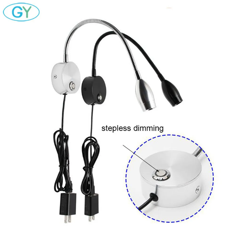 Приглушаемые настенные бра светодиодный светильник для чтения с гусиной шеей