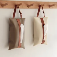 chic hangable tissue case box pu leather home car towel napkin papers dispenser holder box case table decoration