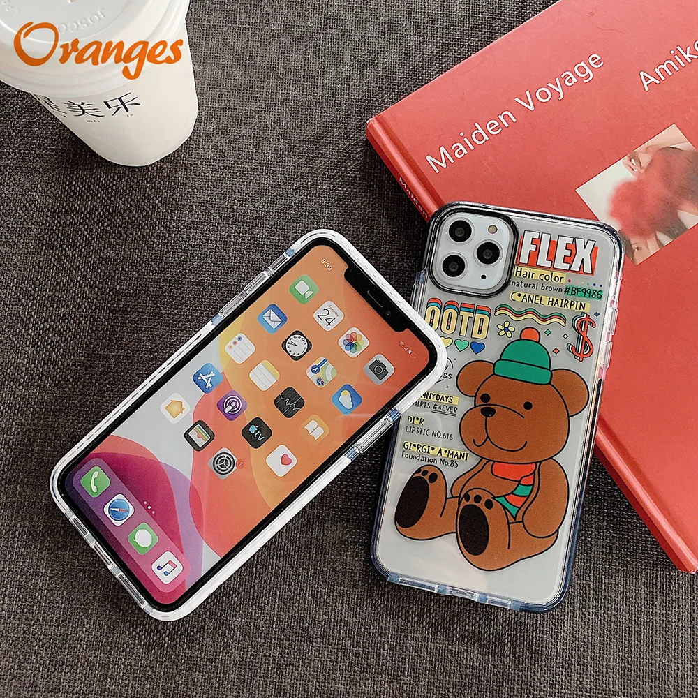 Новая пара Bear Прозрачный чехол для iphone 6 S 7 8 Plus X XS XR 11 Pro Max устойчивый к царапинам
