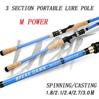fishing rod 1 82 12 42 73 0m 24t carbon fiber 3 section casting spinning telescopic rod lure 4 40g travel rod baitcasting