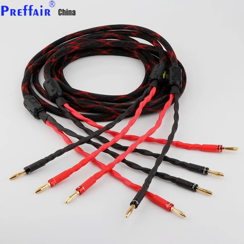 

HI-End Western Electric Speaker Cable HIFI Audiophile Cable Banana To Banana Plug Biwire LoudSpeaker Wire Audio Line