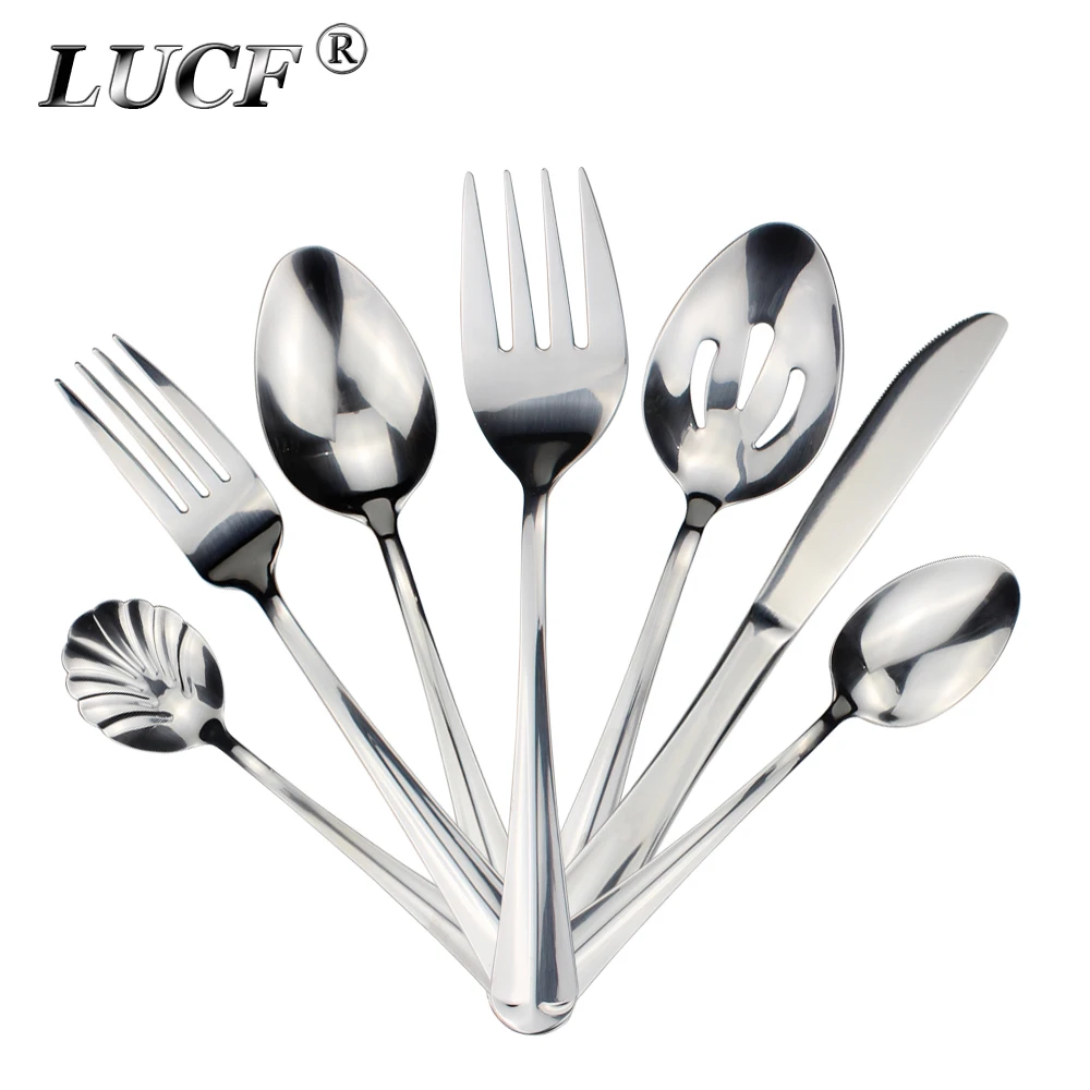 LUCF кухонная утварь из нержавеющей стали западные столовые приборы 10 шт.|Столовые