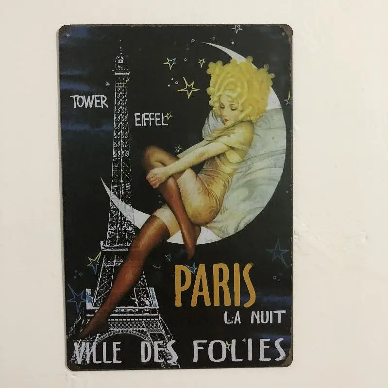 [Luckyaboy] Vintage Home Decor Dog Paris Attention Drink Car Metal Tin Signs Wall Art Painting Poster Bar Cafe Garage Decor - Цвет: 22