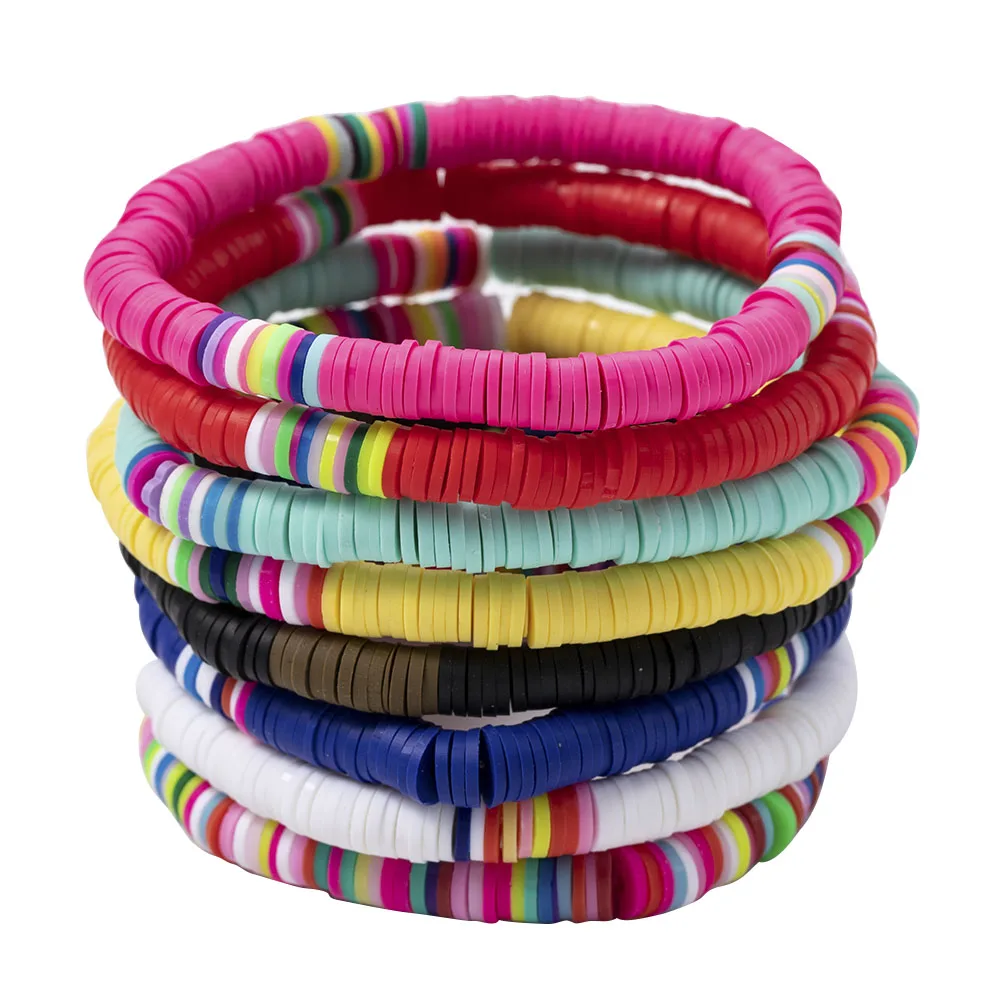 

Bohemia Sweet Soft Clay Colorful Bracelet for Women Elastic Rope Bracelet Beach Sea Bracelet Fashion Jewelry Party Gift