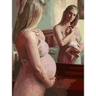 Алмазная 5D картина сделай сам с полным покрытием 100%, беременная мама, 3D Алмазная живопись, круглая алмазная живопись, вышивка людей