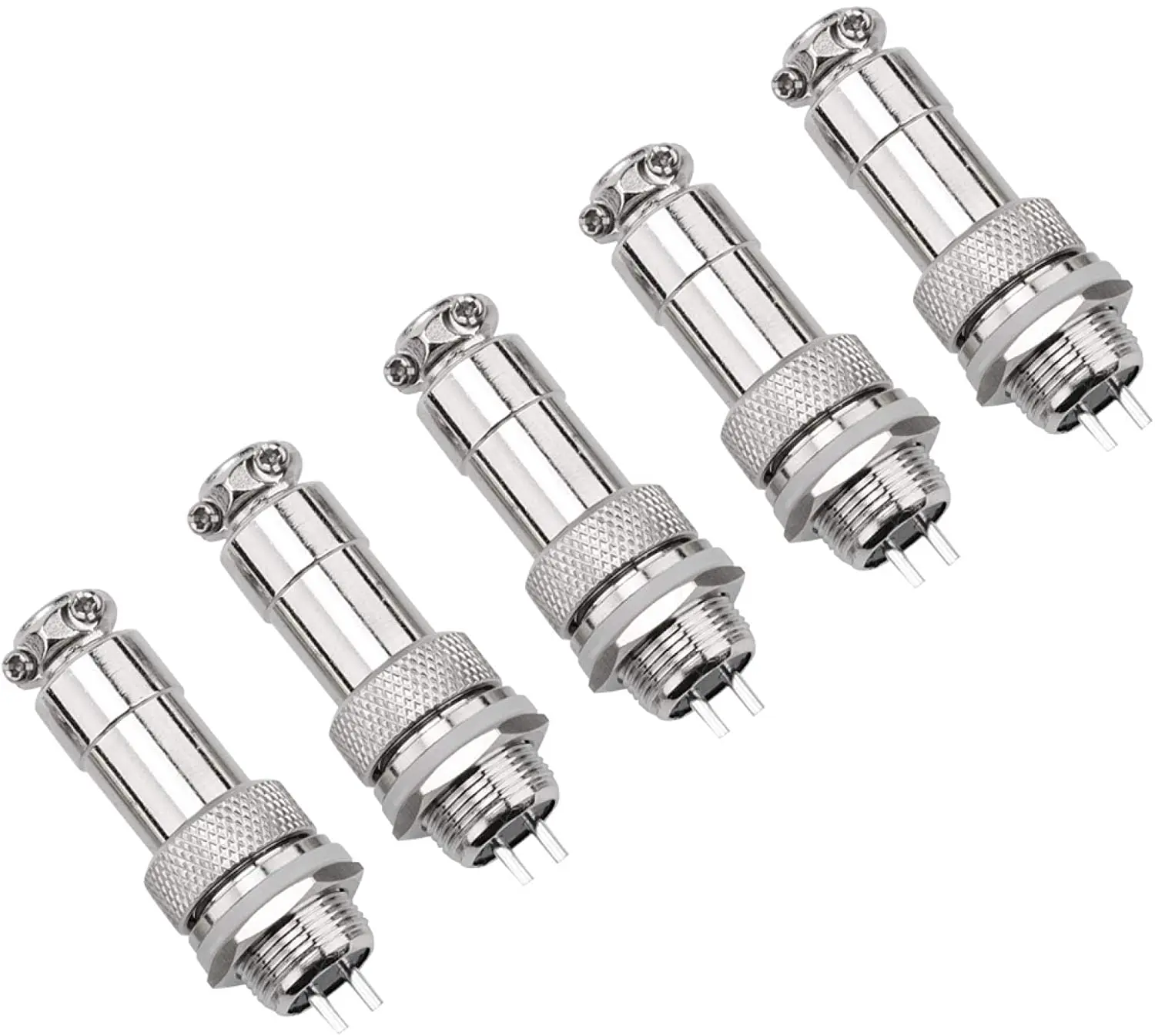 

5Pcs Aviation Plug GX12 2Pin Male/Female Panel Metal Aviation Plug Socket Connector for Car DVR Security Monitoring