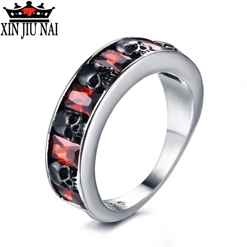 Новинка 2020 украшения в стиле панк Череп рубины роды Рождественская вечеринка