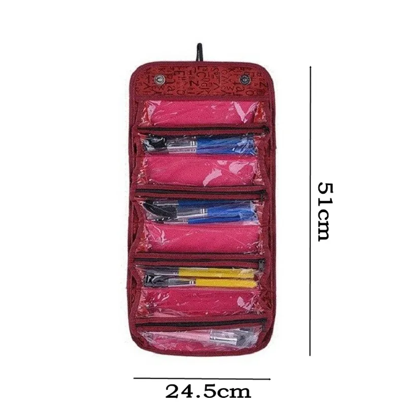 Складная косметичка в рулонах, водонепроницаемая сумка для макияжа, Женские Висячие Сумки для макияжа, женская косметичка, органайзер для путешествий