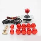 Аркадная игра DIY набор запчастей для ПК Mame Raspberry Pi Ретро пирог 5Pin 8 way копия SANWA Джойстик прозрачный без светодиодный Да 30 мм 24 мм кнопки