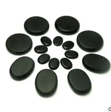 16pcs /set Massage hot stones massage lava Natural stone set hot spa rock basalt stone with heater box