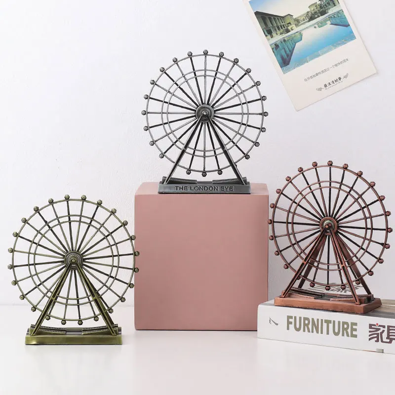 

BJ20 European Metal Crafts Iron Ferris Wheel Furnishing Creative Home Living Room Desk Decorations Wholesale Home Decoration