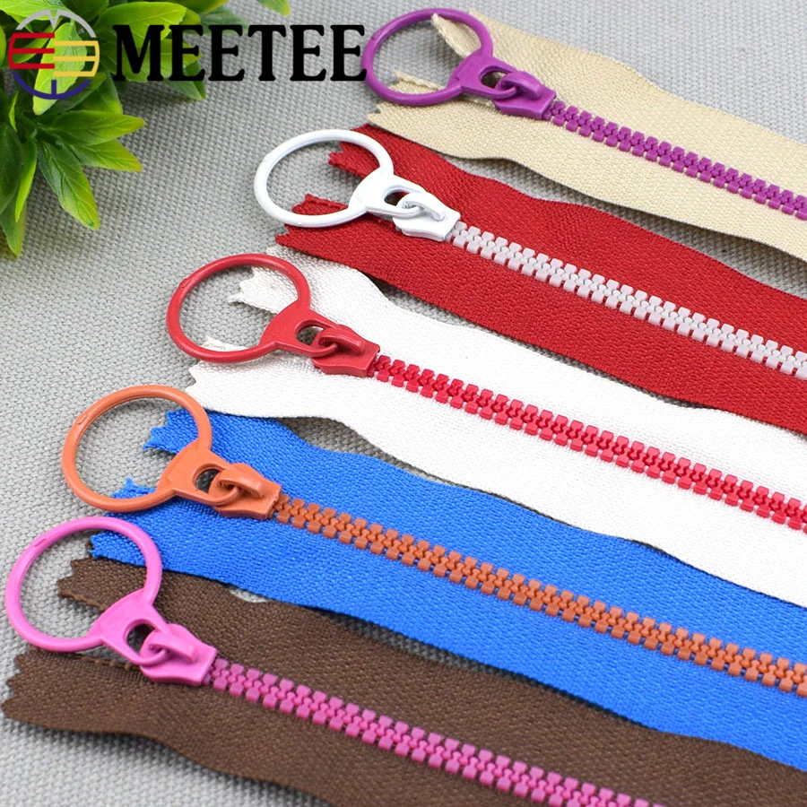 10 шт. Meetee 15-40 см 3# закрытый конец смолы молнии тяговое кольцо молния слайдер голова для шитья сумки кошелек ткань аксессуары ремесла