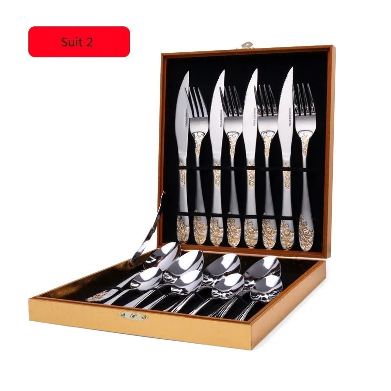 Высококачественные столовые приборы в западном стиле из нержавеющей стали 304