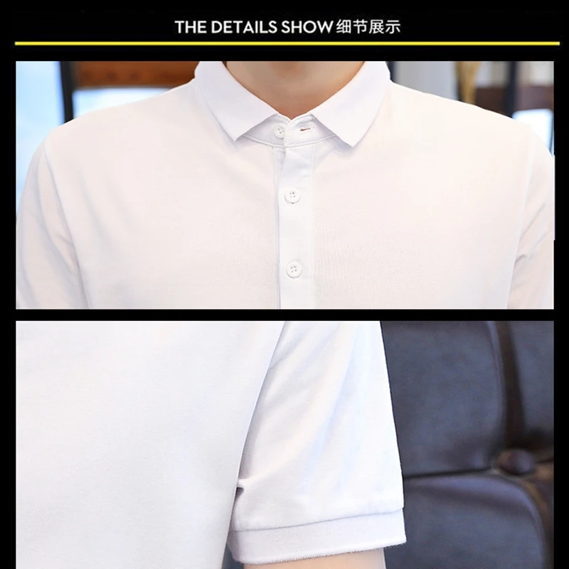 

Explosive Short-sleeved T-shirt Polo Shirt New Men's Summer Men's Business Casual Lapel Half-sleeved Bottoming Shirt