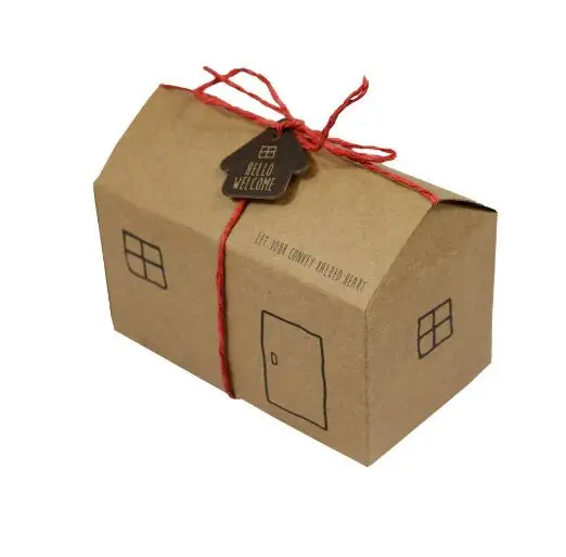 20 шт крафт бумажный пакет для печенья упаковочная коробка торта с веревкой и