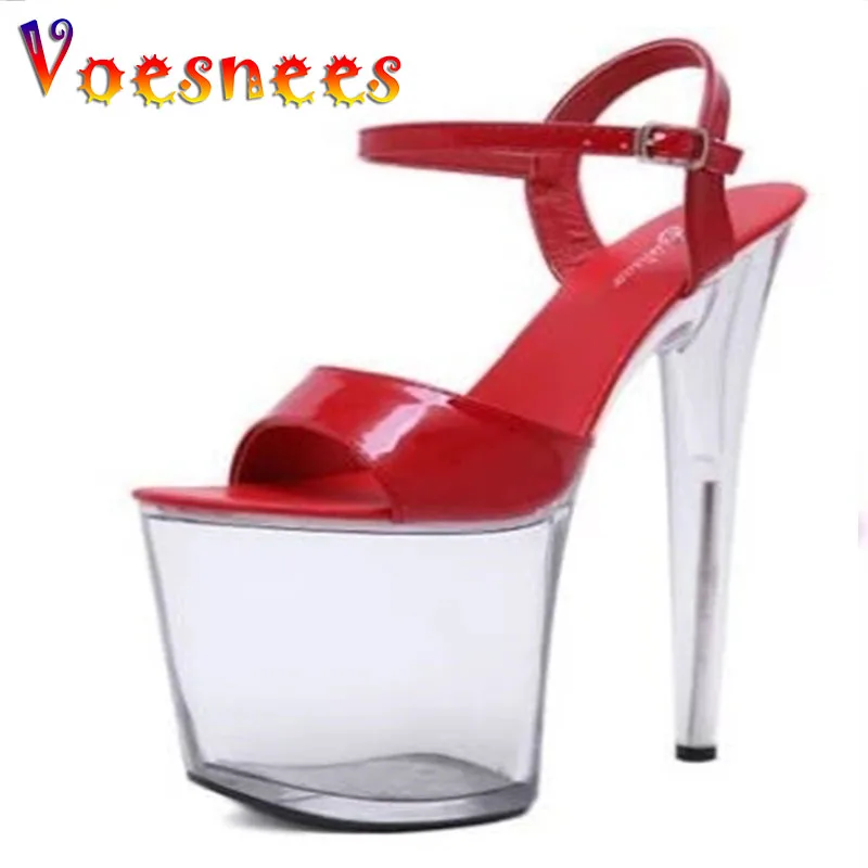 2021 New Summer Women Sandals PVC Transparent Female Shoes Crystal Waterproof Platform Sexy Super High Heels 20CM Ladies | Обувь