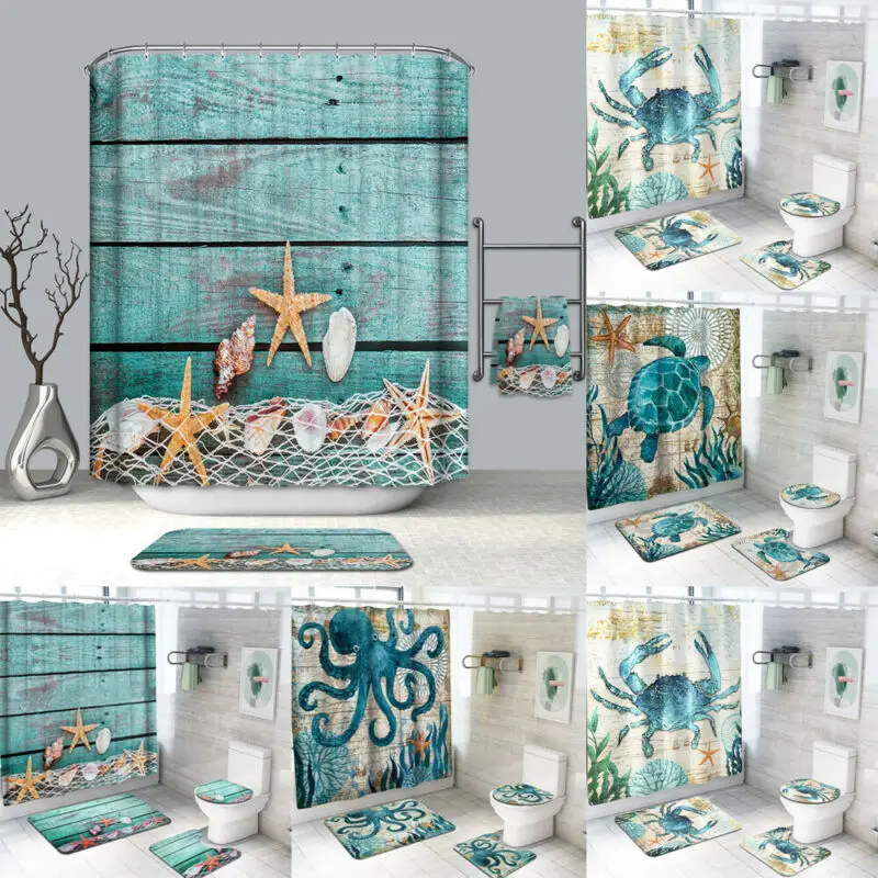 4 шт. набор для ванной нескользящий коврик занавеска душа с 12 крючками 180 см X