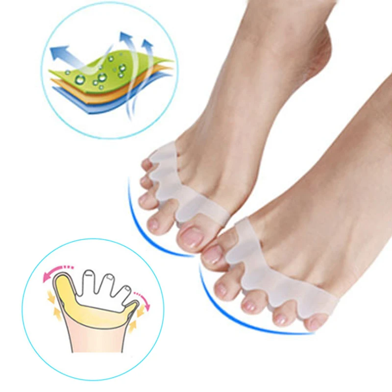 

1pair Toe Separator Correction Hallux Valgus Corrector Bunion Corrector Soft Silicone Gel Straightener Spacers Stretchers