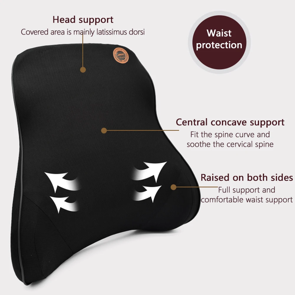 Автомобильная поясничная подушка Универсальная мягкая для шеи с эффектом памяти