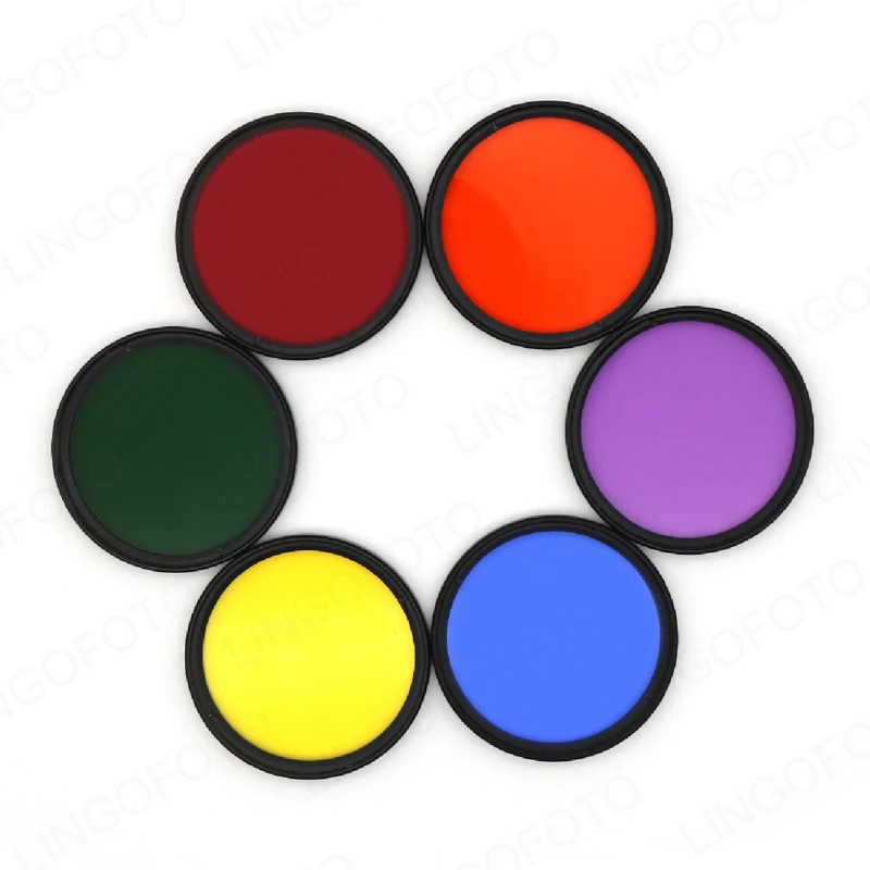 Полноцветный фильтр для камеры 6 в 1 красный оранжевый желтый зеленый синий