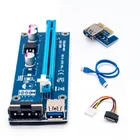 Оптовая продажа USB 3,0 PCI-E Pci E Riser Express 1X 4x 8x 16x удлинитель адаптер SATA 15pin Мужской до 6pin Мощность кабель стояк
